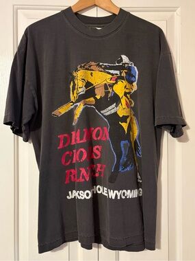 Diamond Cross Ranch Vintage-Style Faded Black Jackson Hole, WY - Men’s Large